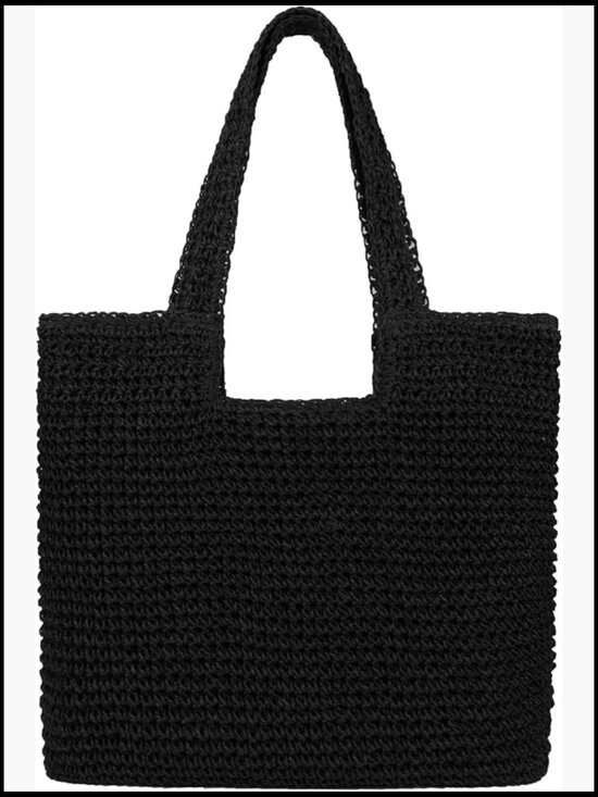 Handbags - Large Straw Beach Bag Handwoven Woven Shoulder Hobo Tote Summer Handbag
